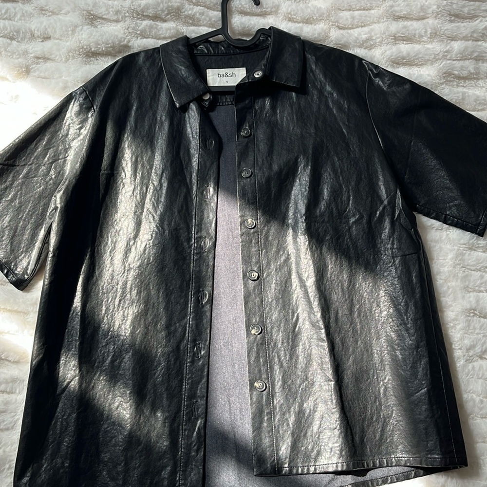 faux leather bash top